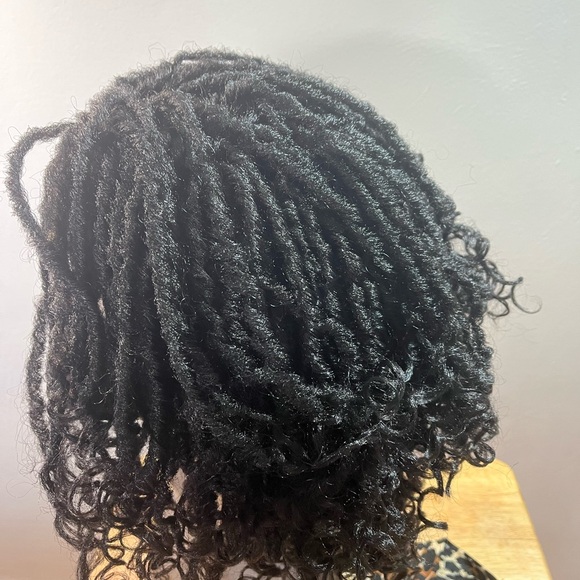 Wigner Short Dreadlock Headband Wig.  Color: 1B - Picture 5 of 11